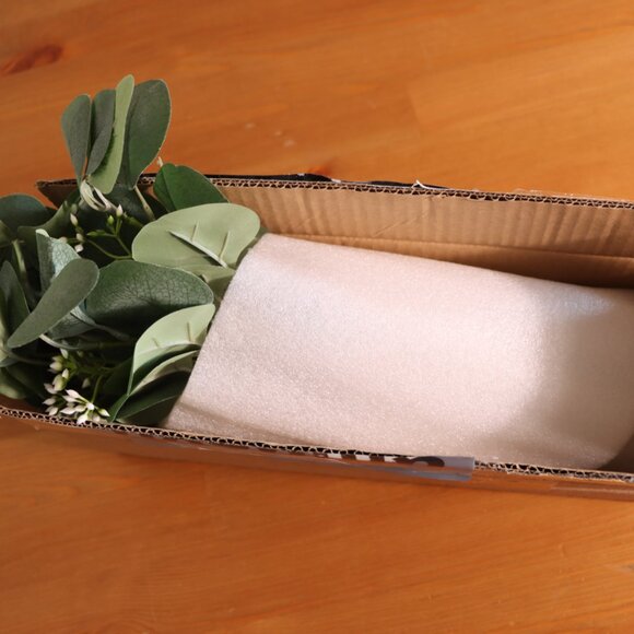 Artificial Eucalyptus in Glass Vase with White Buds Rustic Farmhouse Decor - Picture 8 of 8